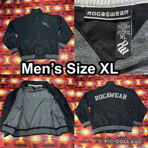 Y2K Rocawear Black Gray Full Zip Track Jacket Men’s Size XL